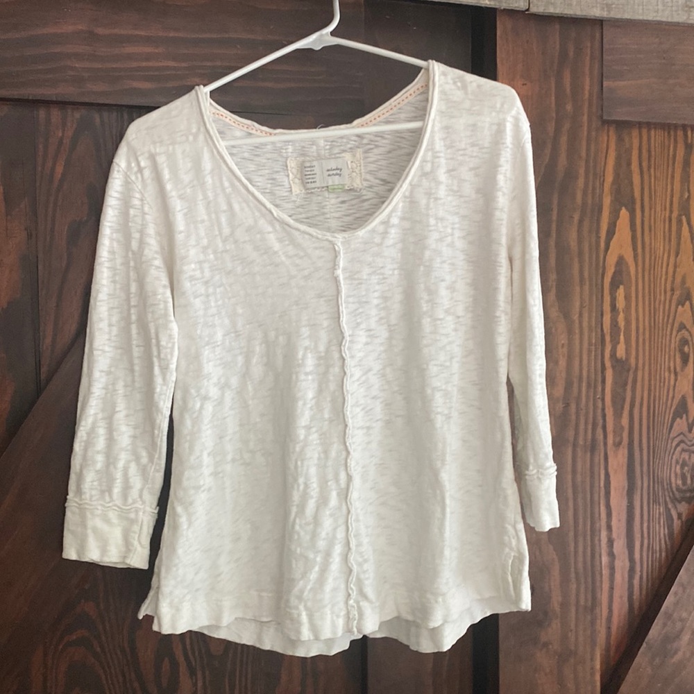 anthropologie layering white shirt